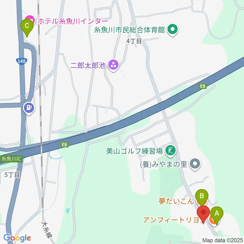 美山多目的グラウンド周辺のファミレス・ファーストフード一覧地図