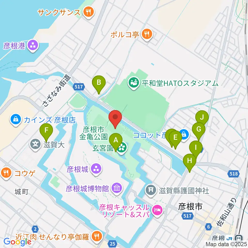 レイラックフィールド彦根周辺のファミレス・ファーストフード一覧地図