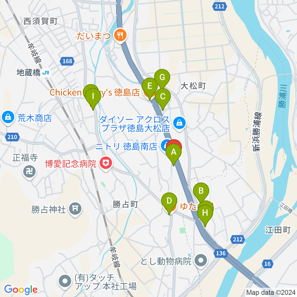 スタジオトリゴロ周辺のファミレス・ファーストフード一覧地図