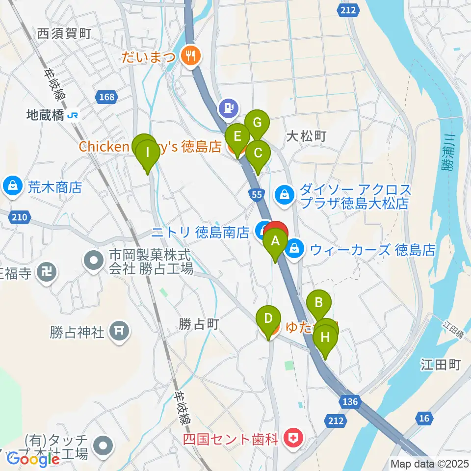 スタジオトリゴロ周辺のファミレス・ファーストフード一覧地図