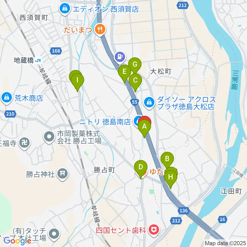 スタジオトリゴロ周辺のファミレス・ファーストフード一覧地図