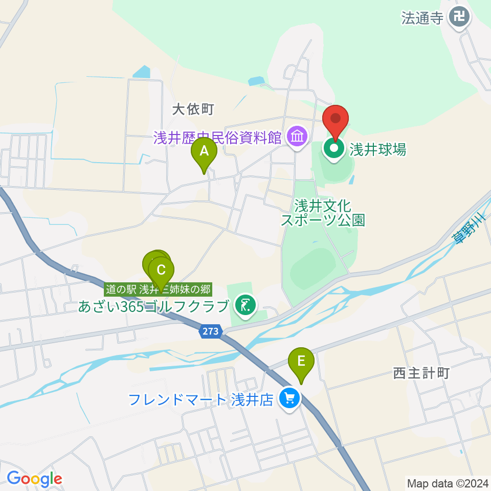 すぱーく浅井周辺のファミレス・ファーストフード一覧地図