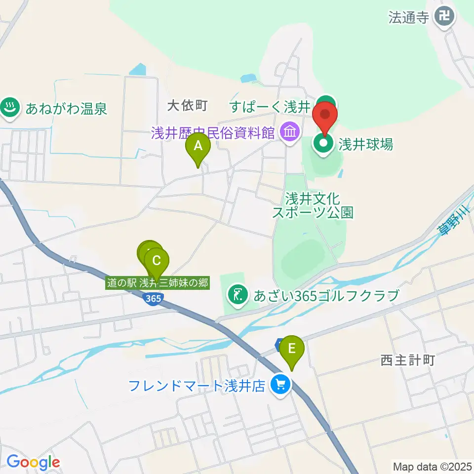 すぱーく浅井周辺のファミレス・ファーストフード一覧地図