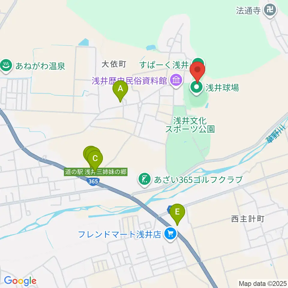 すぱーく浅井周辺のファミレス・ファーストフード一覧地図