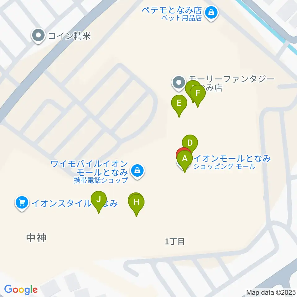 イオンシネマとなみ周辺のファミレス・ファーストフード一覧地図