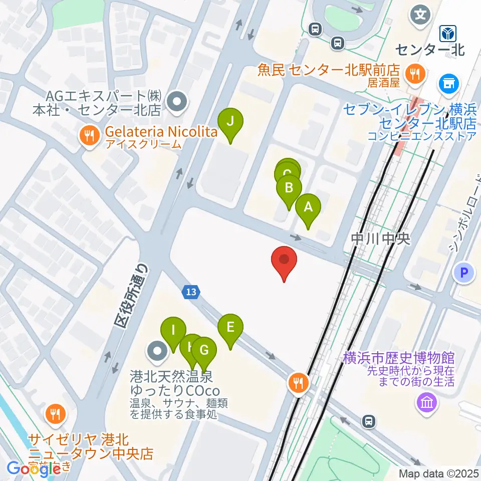 ボッシュホール周辺のファミレス・ファーストフード一覧地図