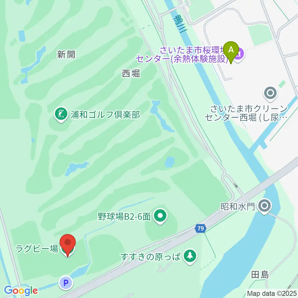 秋ヶ瀬公園ラグビー場周辺のファミレス・ファーストフード一覧地図
