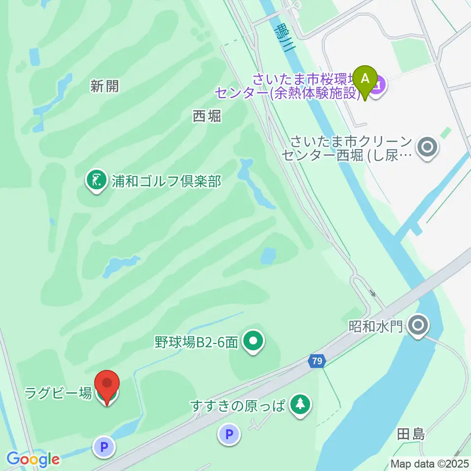 秋ヶ瀬公園ラグビー場周辺のファミレス・ファーストフード一覧地図