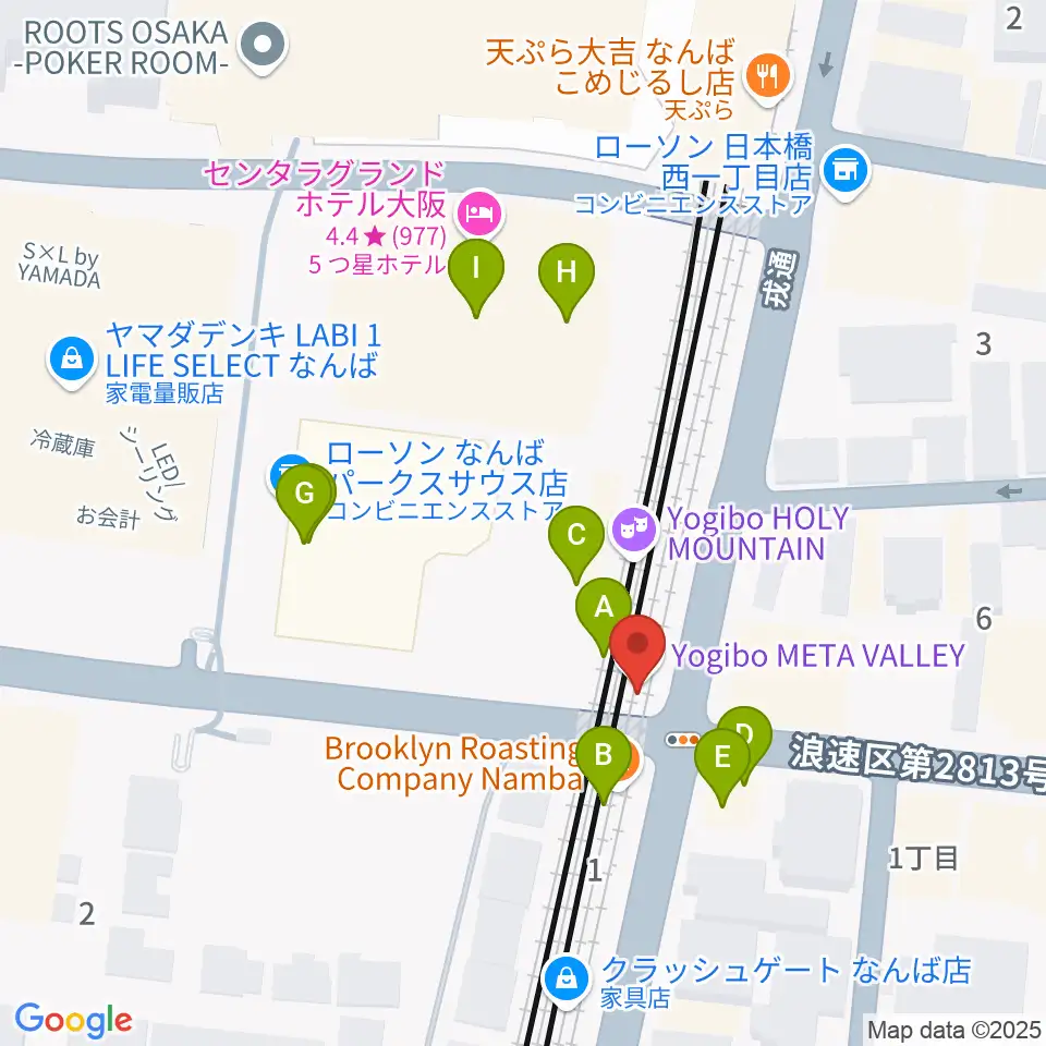 Yogibo META VALLEY周辺のファミレス・ファーストフード一覧地図