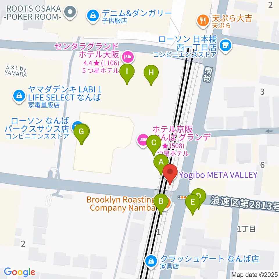 Yogibo META VALLEY周辺のファミレス・ファーストフード一覧地図