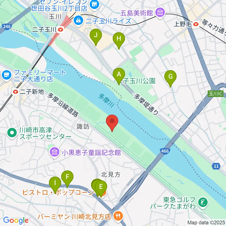 北見方野球場周辺のファミレス・ファーストフード一覧地図