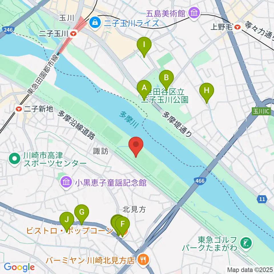 北見方野球場周辺のファミレス・ファーストフード一覧地図