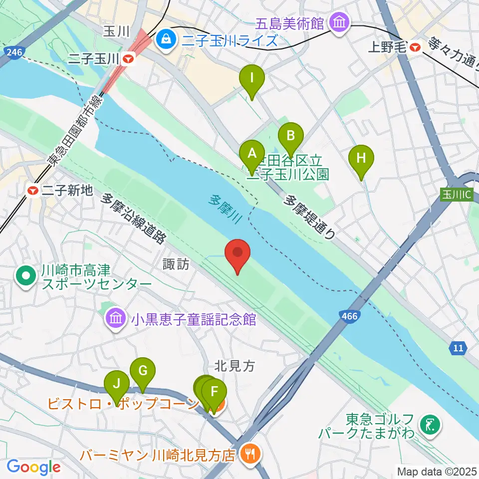 北見方野球場周辺のファミレス・ファーストフード一覧地図