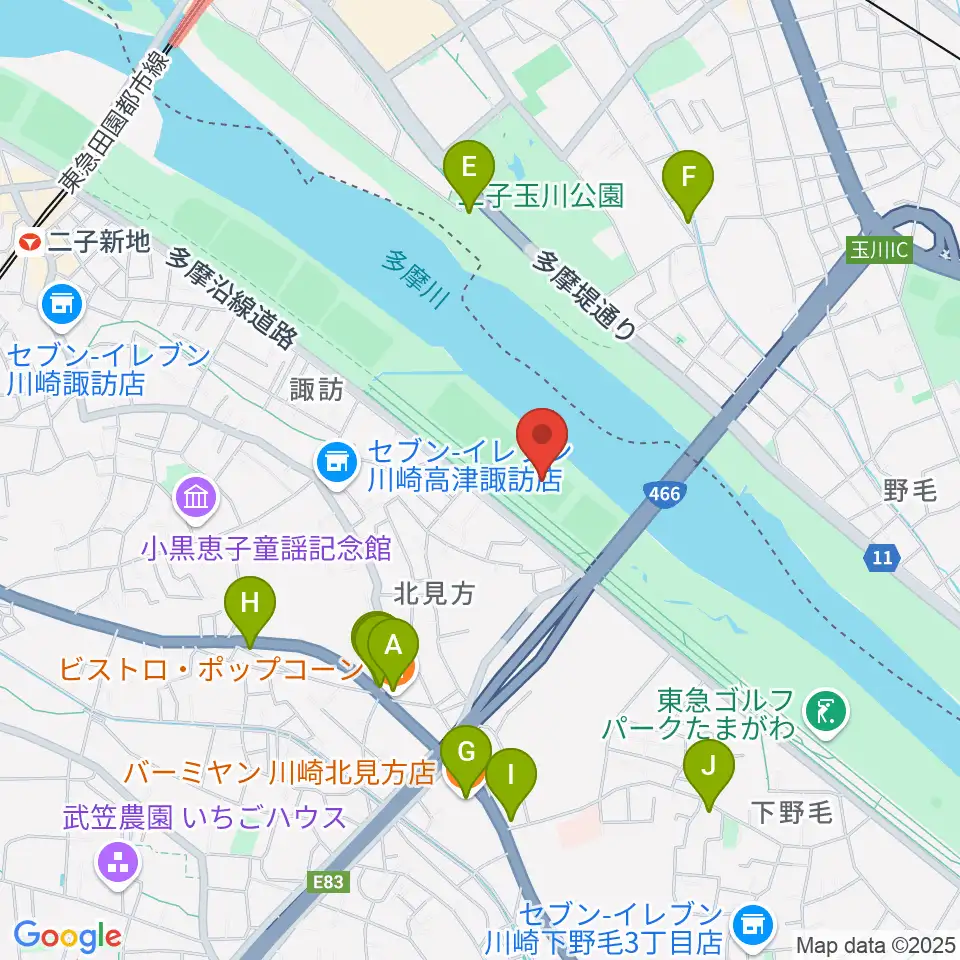 北見方少年サッカー場周辺のファミレス・ファーストフード一覧地図