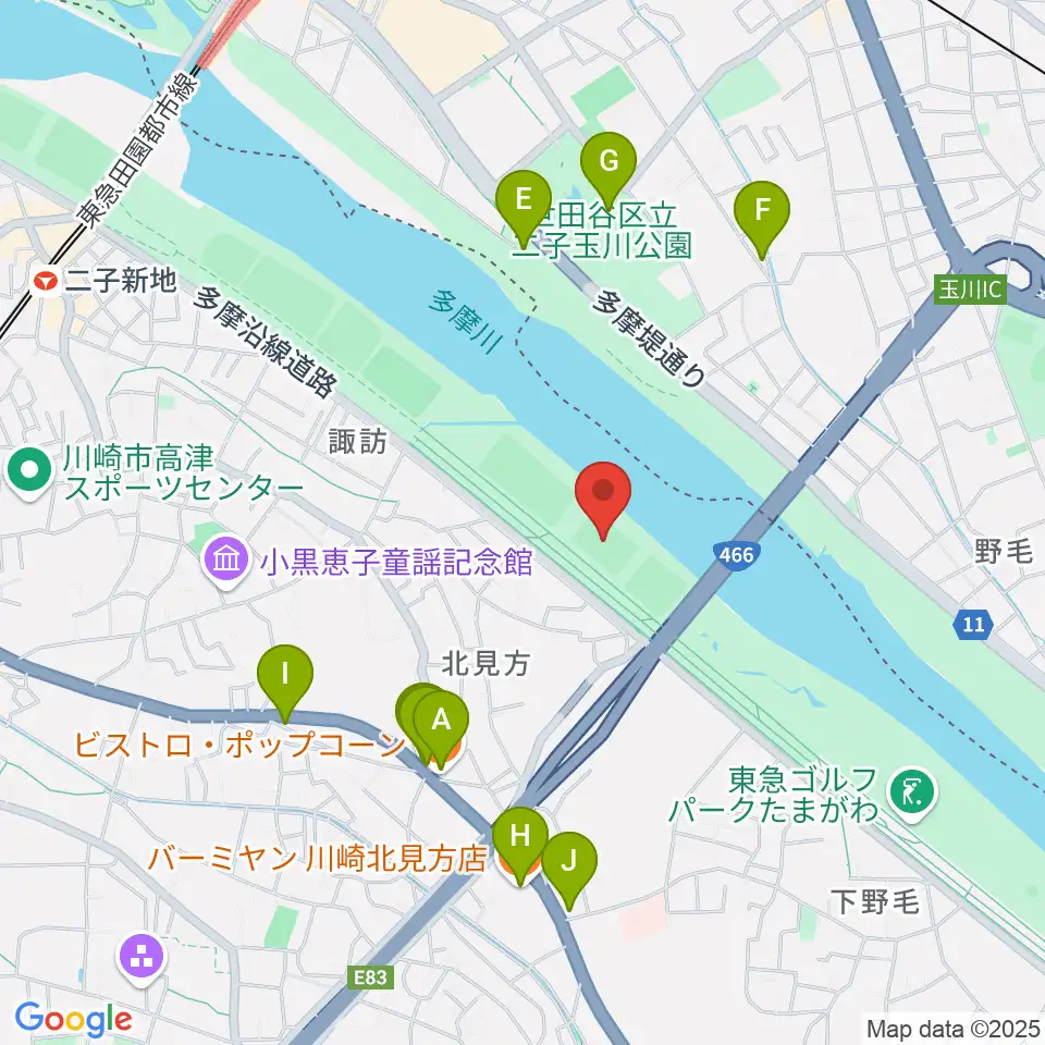 北見方少年サッカー場周辺のファミレス・ファーストフード一覧地図