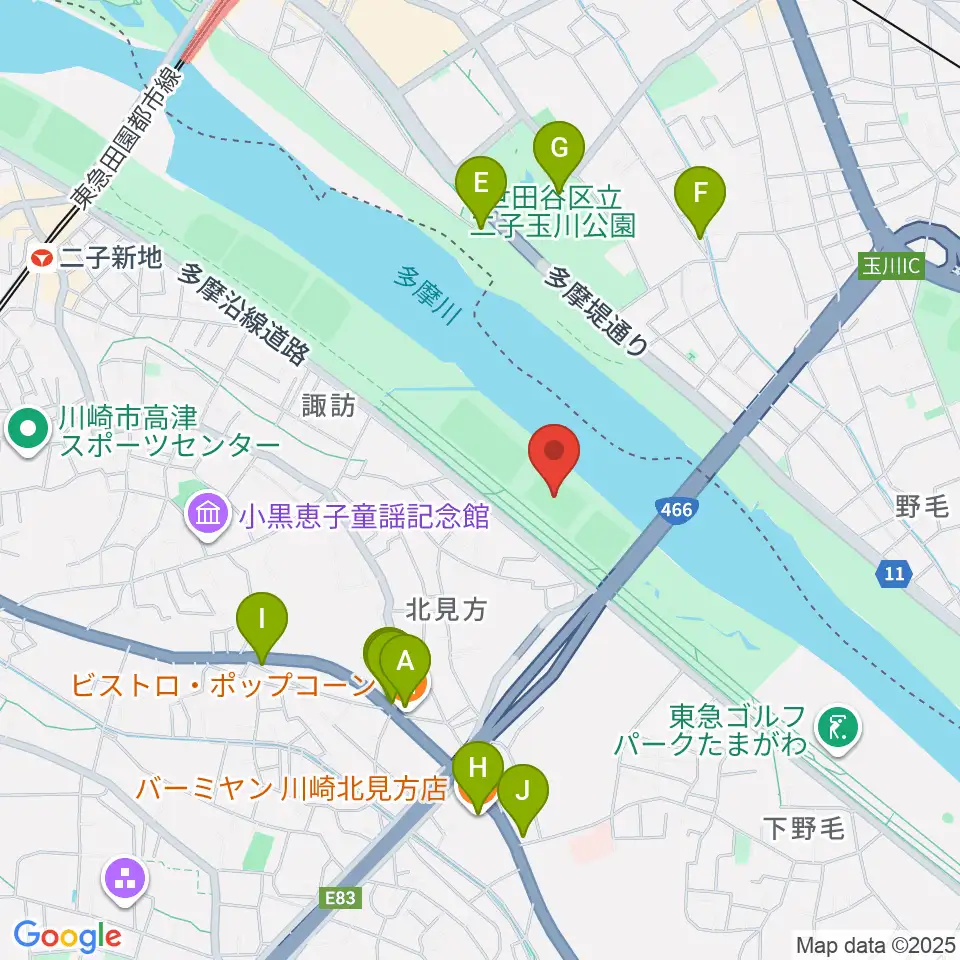 北見方少年サッカー場周辺のファミレス・ファーストフード一覧地図