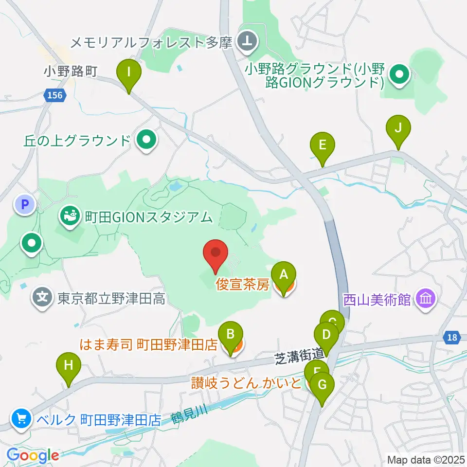 上の原グラウンド周辺のファミレス・ファーストフード一覧地図