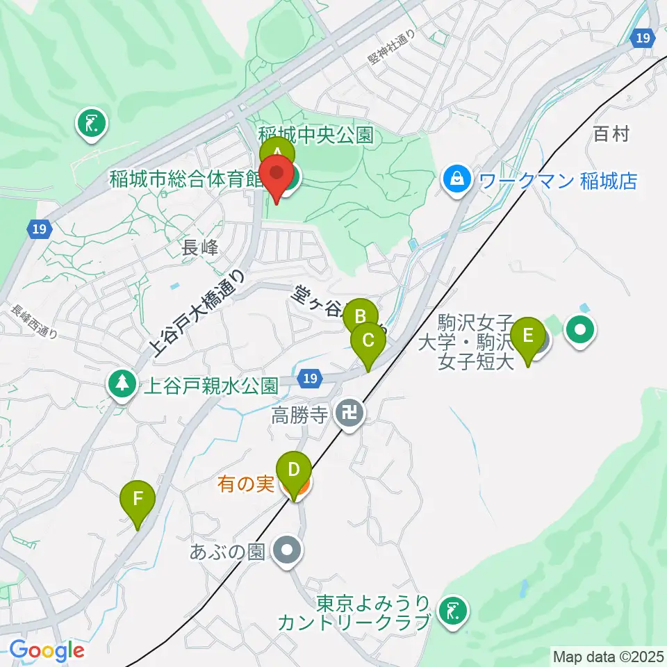 野村不動産いなぎアリーナ周辺のファミレス・ファーストフード一覧地図