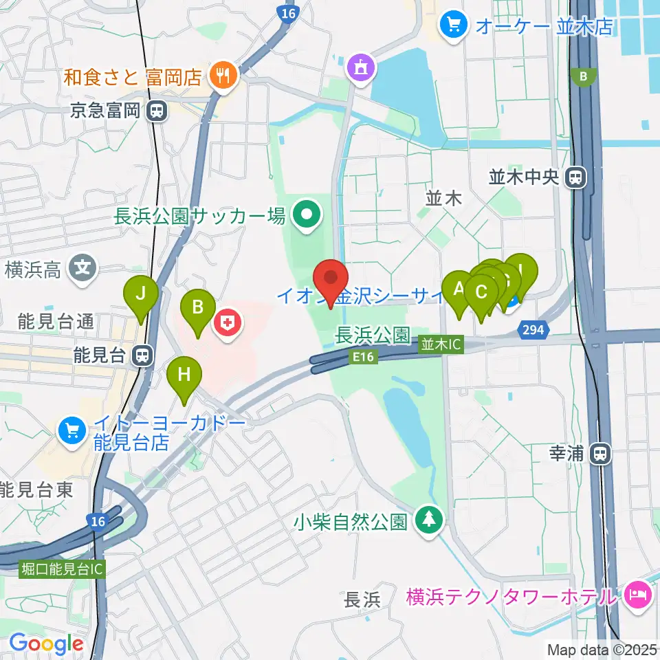 長浜公園野球場周辺のファミレス・ファーストフード一覧地図