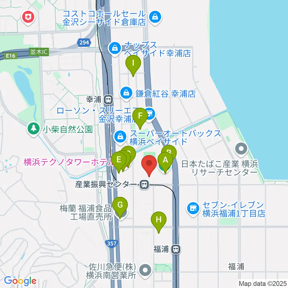 金沢産業振興センター サブグラウンド周辺のファミレス・ファーストフード一覧地図