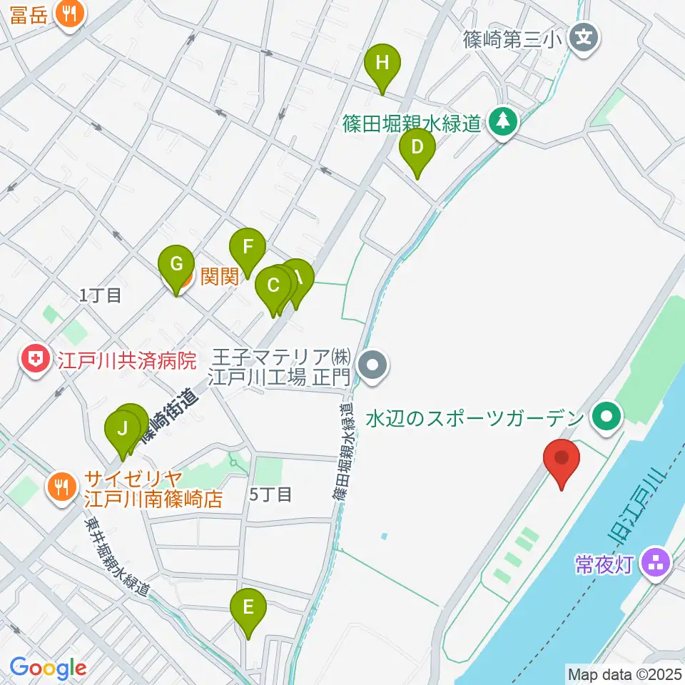 水辺のスポーツガーデン多目的広場周辺のファミレス・ファーストフード一覧地図