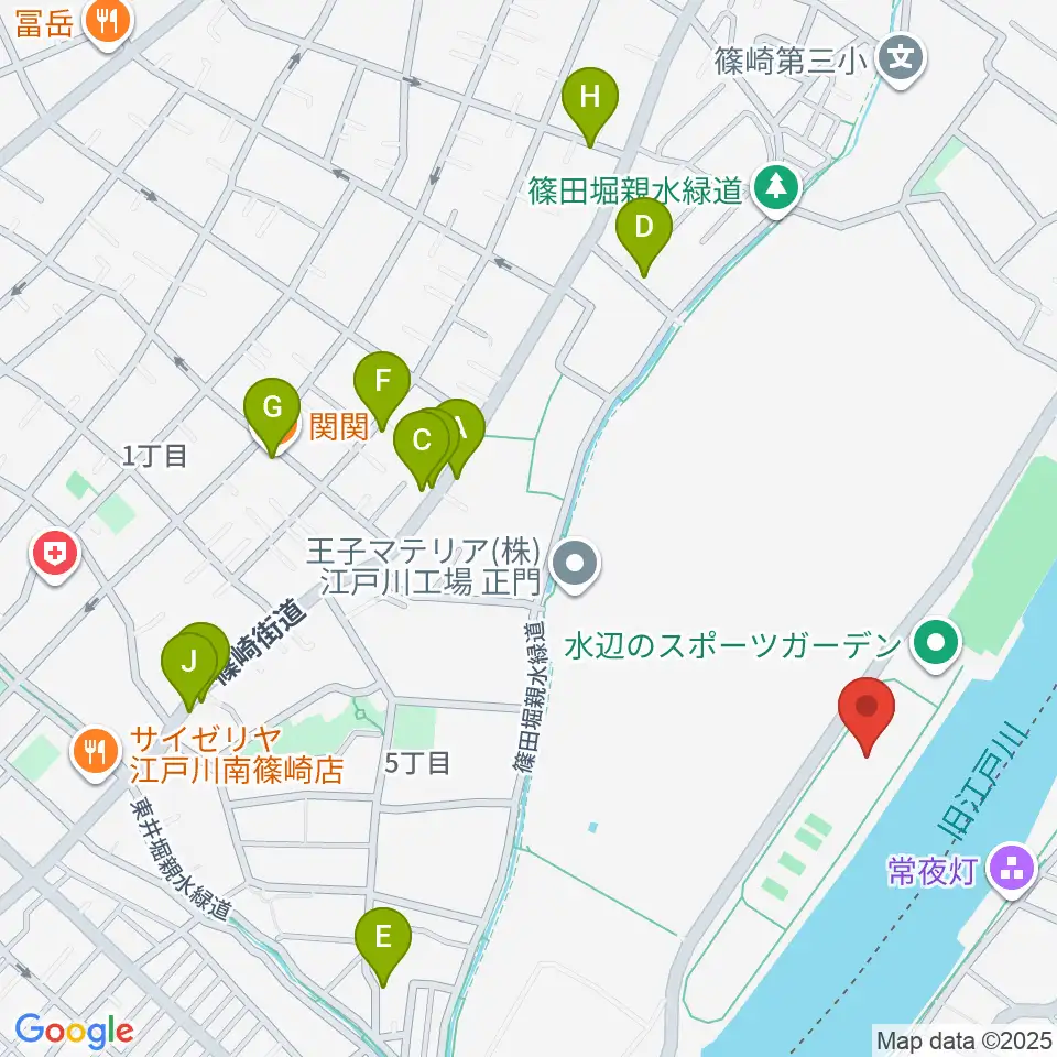 水辺のスポーツガーデン多目的広場周辺のファミレス・ファーストフード一覧地図