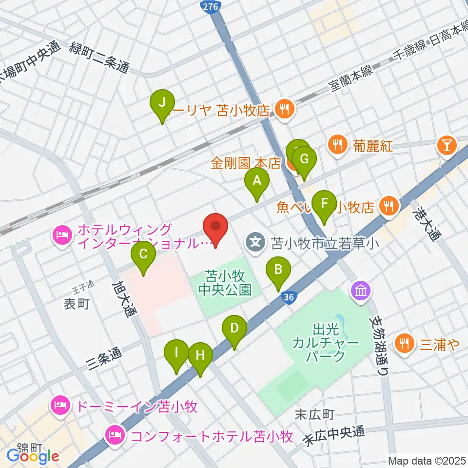 nepiaアイスアリーナ周辺のファミレス・ファーストフード一覧地図