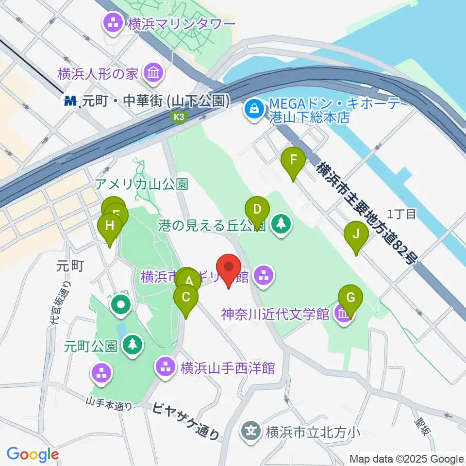岩崎博物館 ゲーテ座記念周辺のファミレス・ファーストフード一覧地図