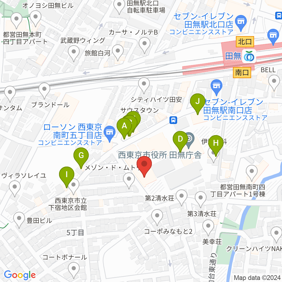西東京市南町スポーツ・文化交流センターきらっと周辺のファミレス・ファーストフード一覧地図