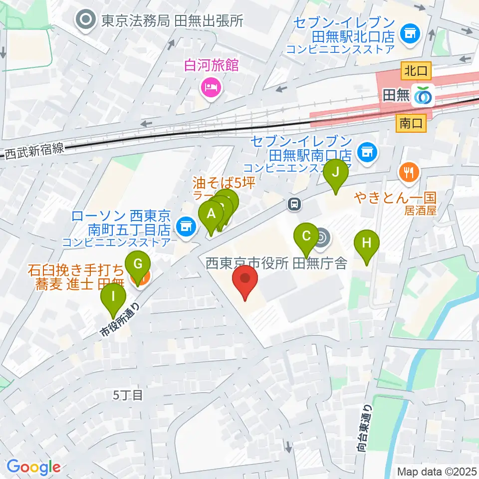 西東京市南町スポーツ・文化交流センターきらっと周辺のファミレス・ファーストフード一覧地図