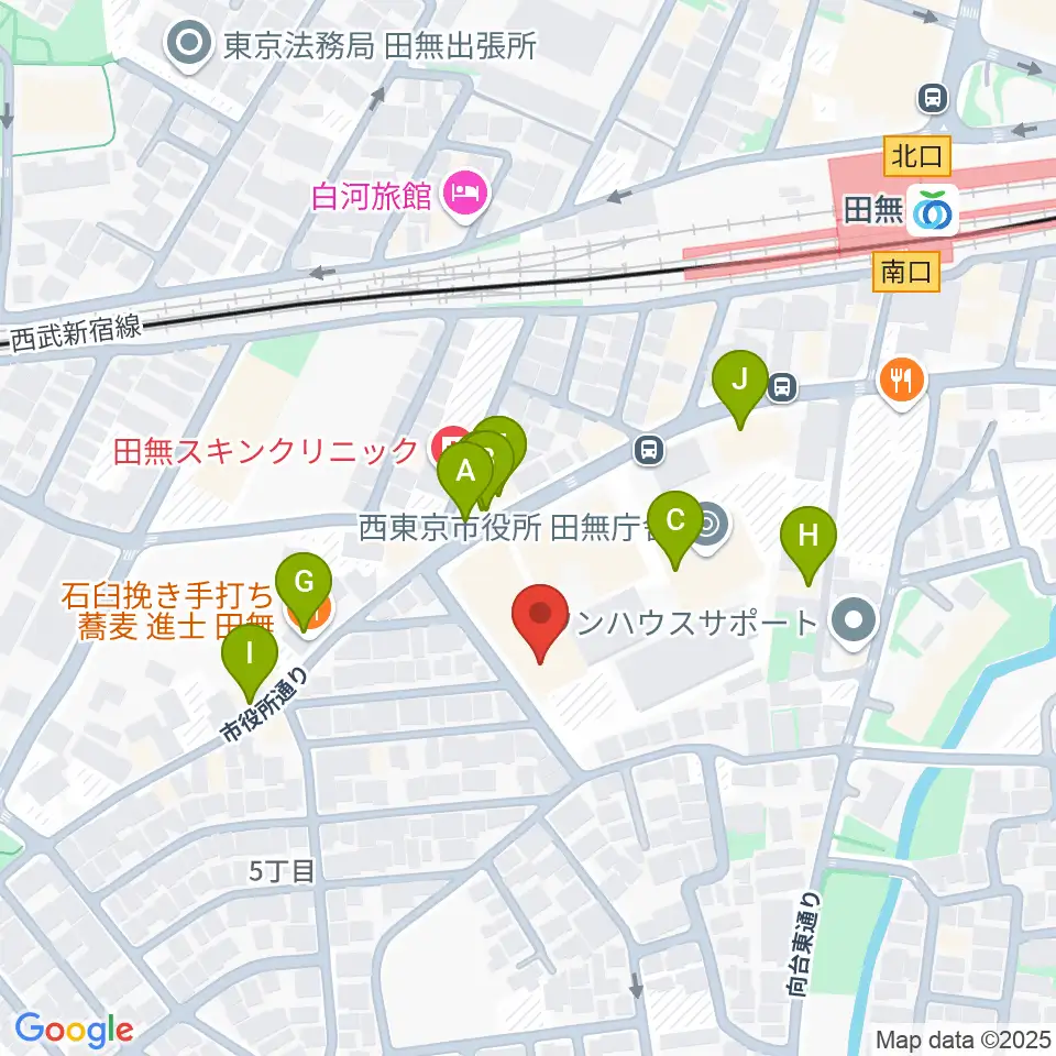西東京市南町スポーツ・文化交流センターきらっと周辺のファミレス・ファーストフード一覧地図