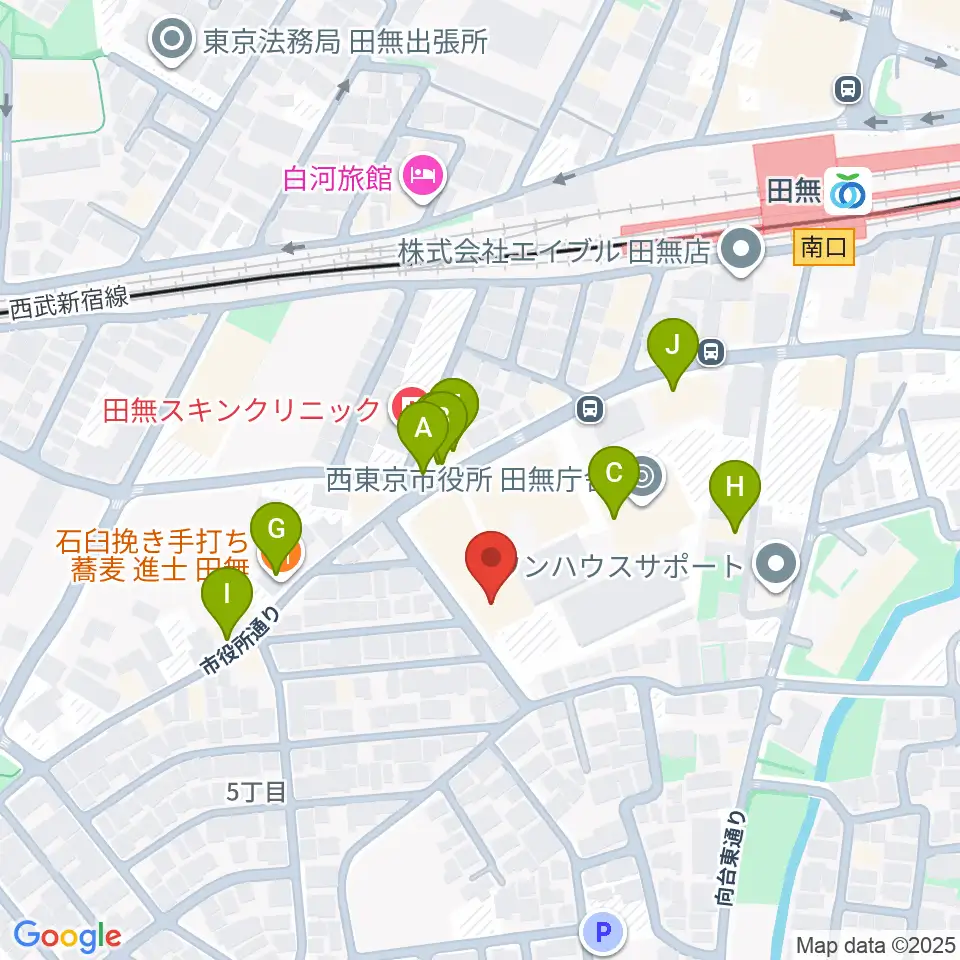 西東京市南町スポーツ・文化交流センターきらっと周辺のファミレス・ファーストフード一覧地図