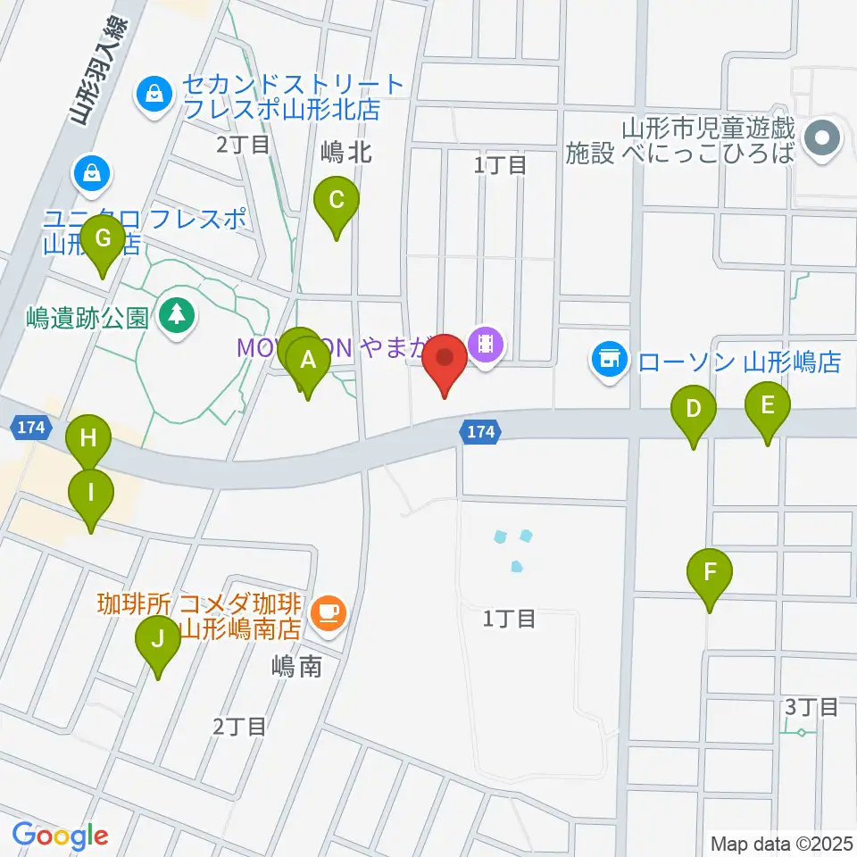 MOVIE ON やまがた周辺のファミレス・ファーストフード一覧地図