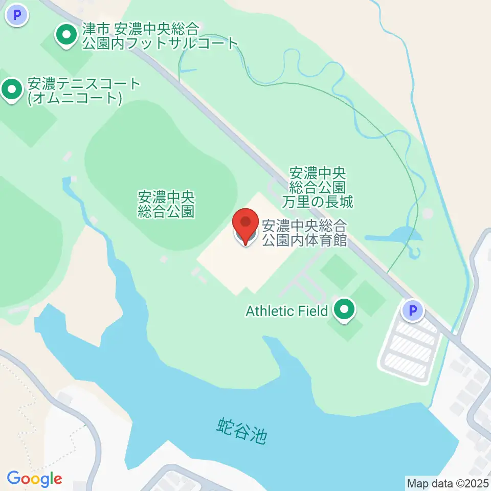 津市安濃中央総合公園内体育館周辺のファミレス・ファーストフード一覧地図