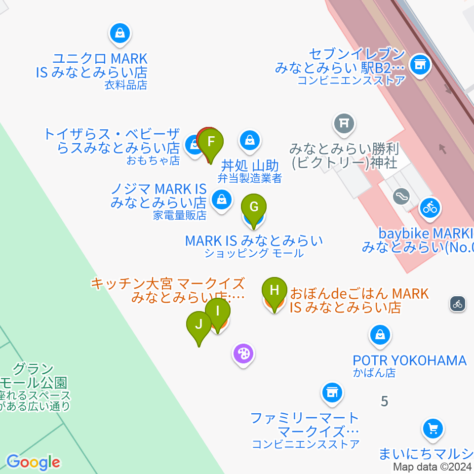 ローソン・ユナイテッドシネマ STYLE-S みなとみらい周辺のファミレス・ファーストフード一覧地図