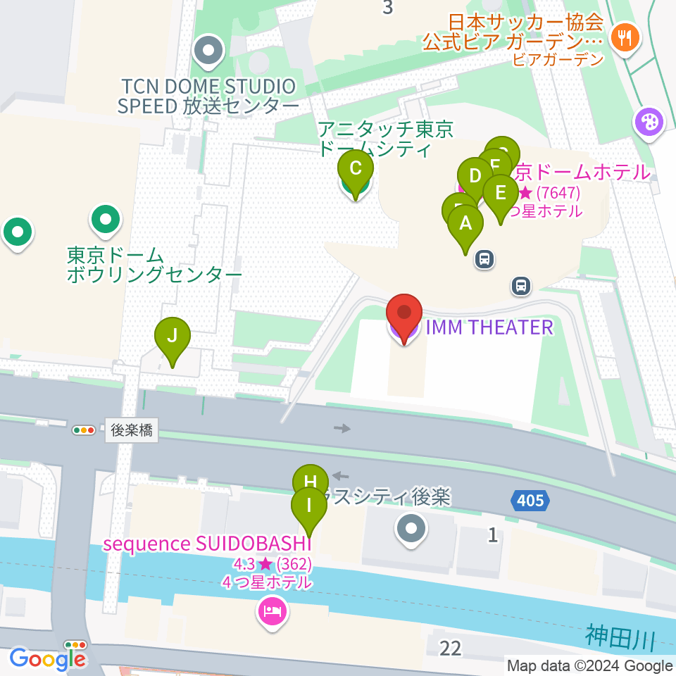 IMM THEATER周辺のファミレス・ファーストフード一覧地図