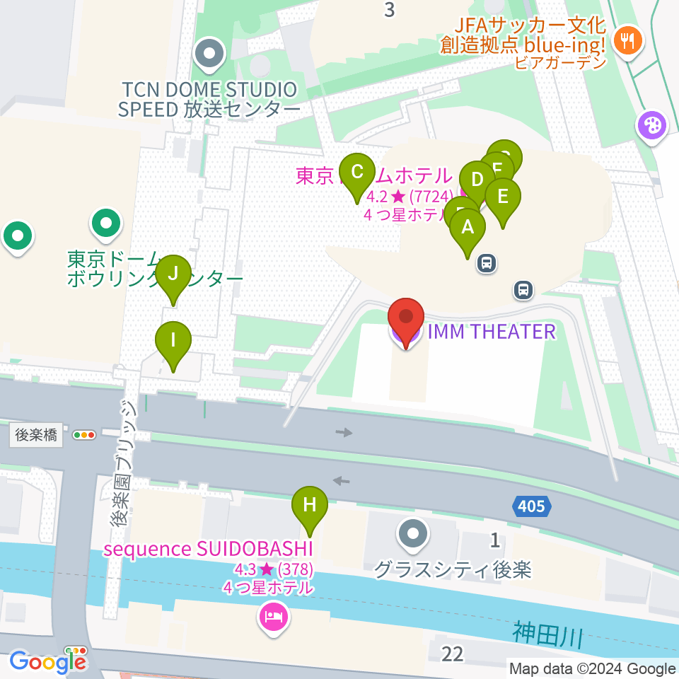 IMM THEATER周辺のファミレス・ファーストフード一覧地図