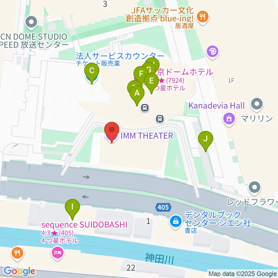 IMM THEATER周辺のファミレス・ファーストフード一覧地図