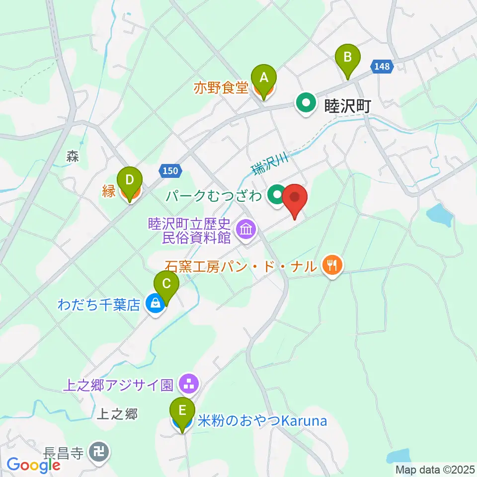 パークむつざわ睦沢町総合体育館周辺のファミレス・ファーストフード一覧地図