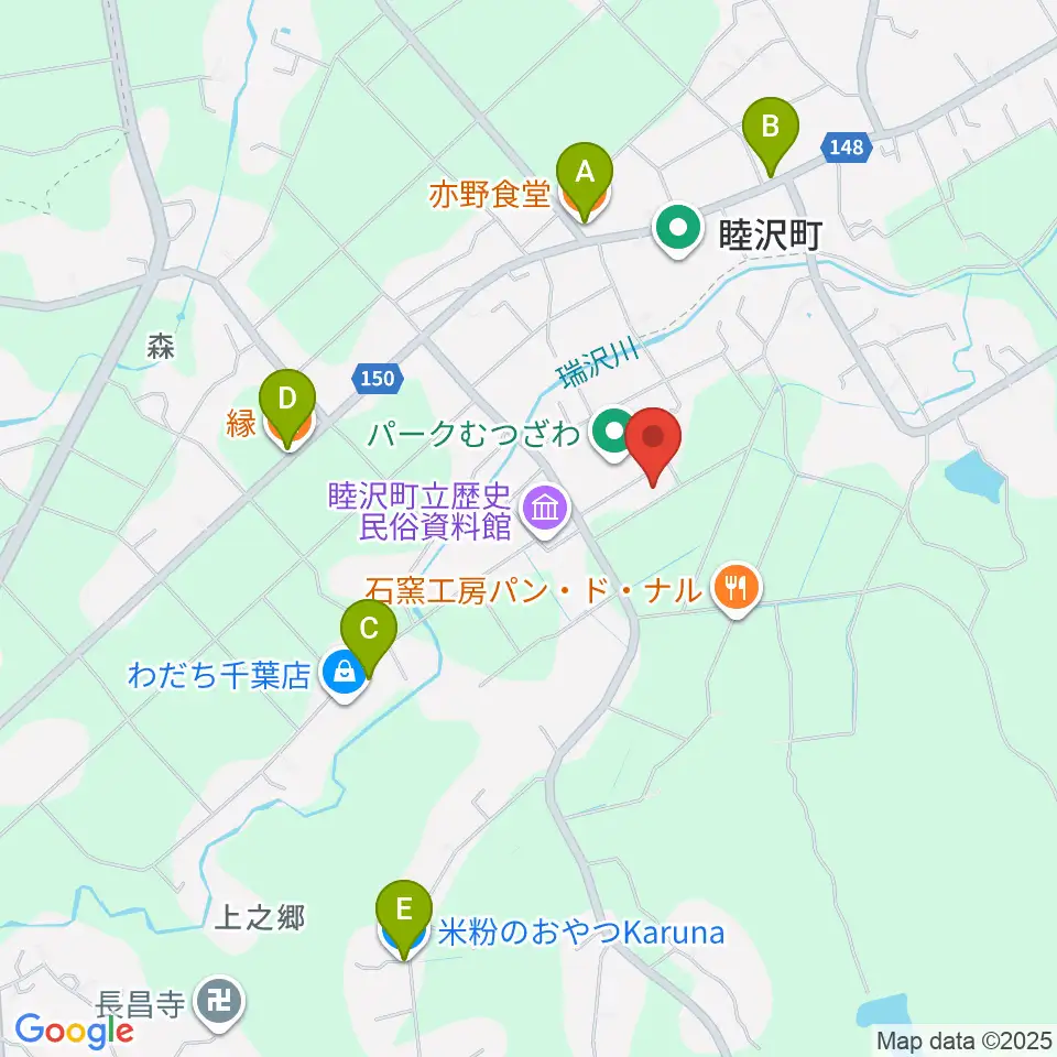 パークむつざわ睦沢町総合体育館周辺のファミレス・ファーストフード一覧地図