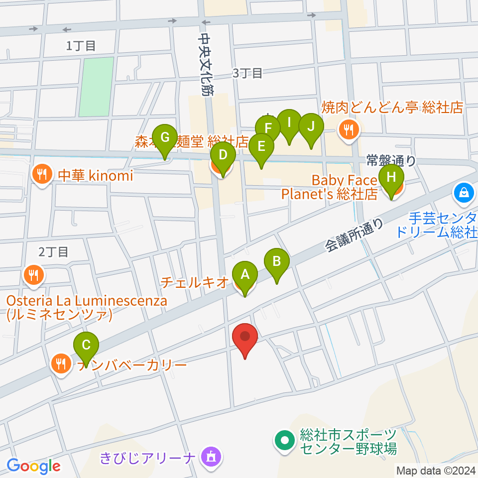 総社市武道館周辺のファミレス・ファーストフード一覧地図