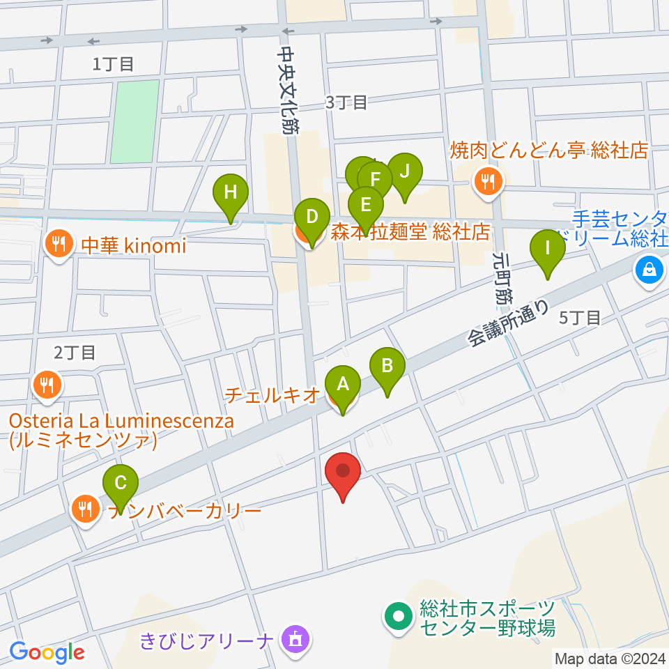 総社市武道館周辺のファミレス・ファーストフード一覧地図