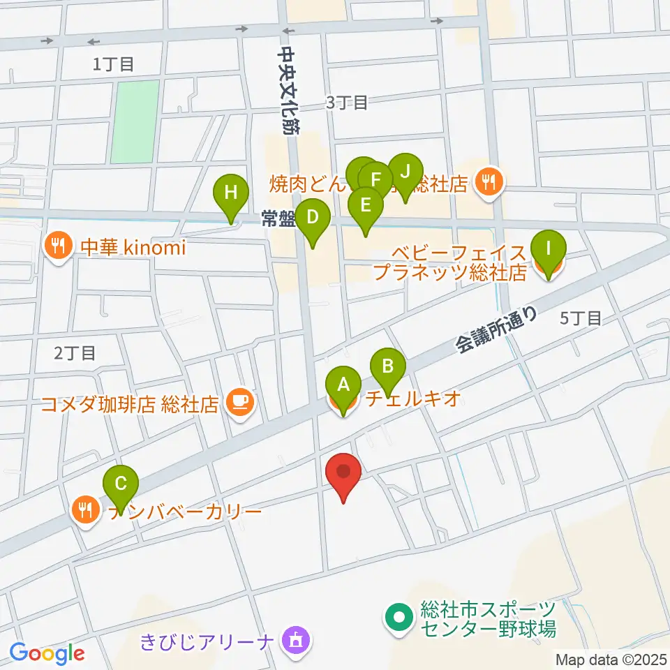総社市武道館周辺のファミレス・ファーストフード一覧地図