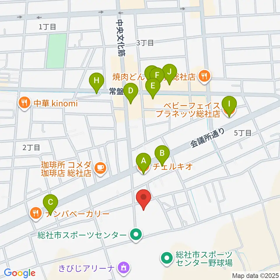 総社市武道館周辺のファミレス・ファーストフード一覧地図