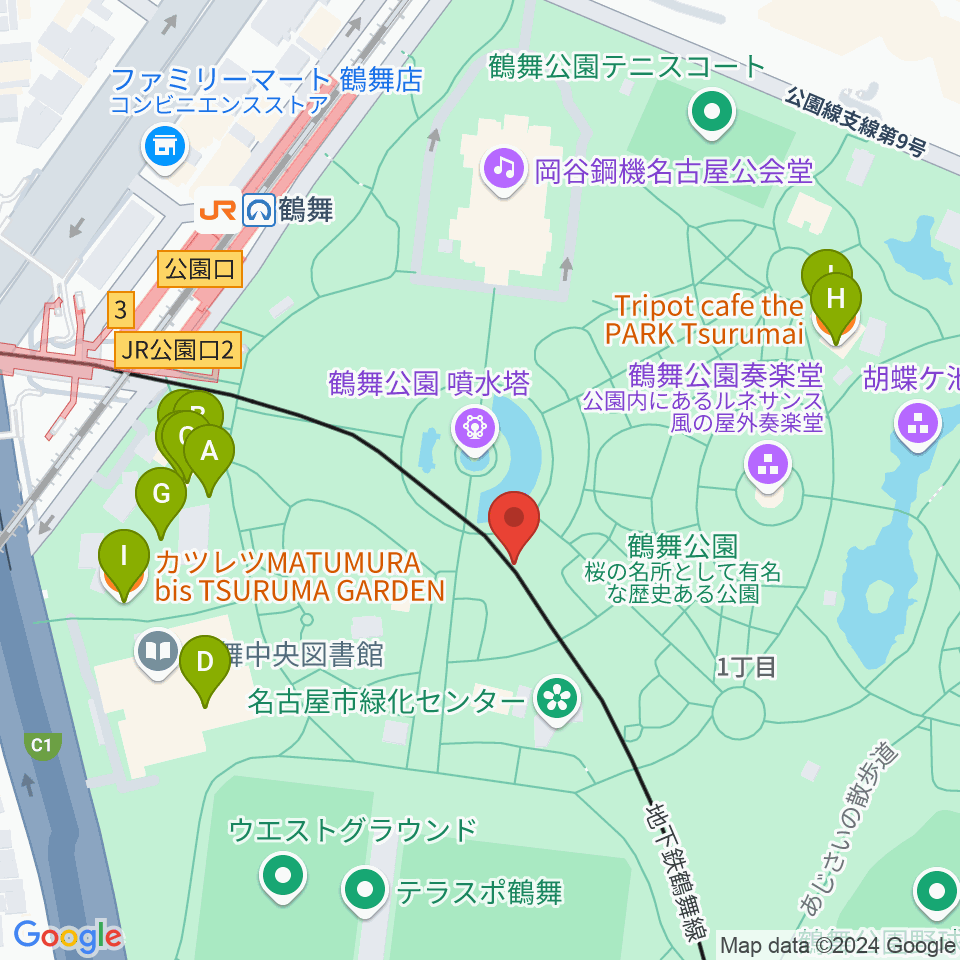 普選記念壇周辺のファミレス・ファーストフード一覧地図