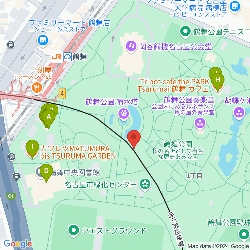 普選記念壇周辺のファミレス・ファーストフード一覧地図