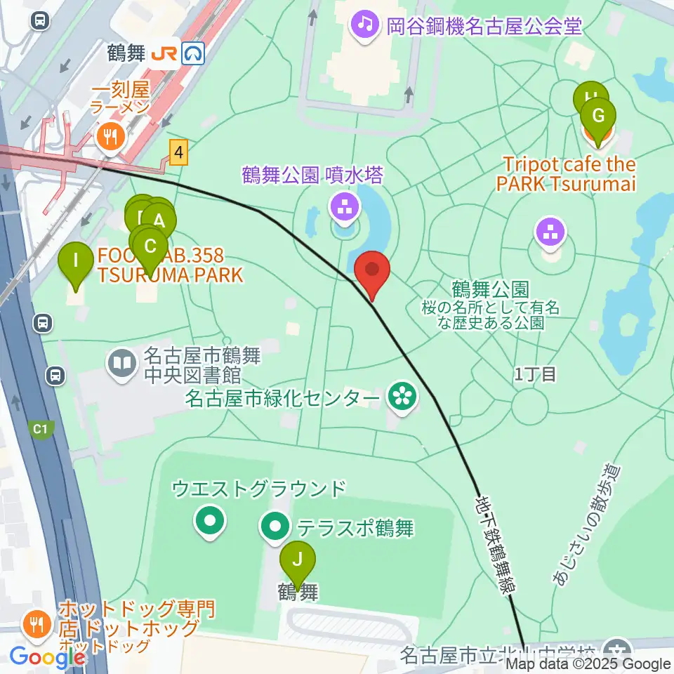 普選記念壇周辺のファミレス・ファーストフード一覧地図
