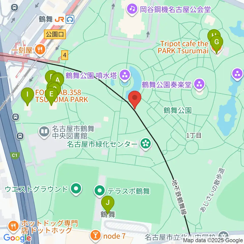 普選記念壇周辺のファミレス・ファーストフード一覧地図