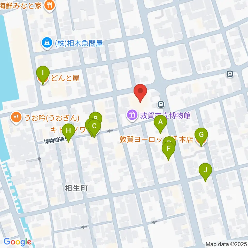みなとつるが山車会館周辺のファミレス・ファーストフード一覧地図