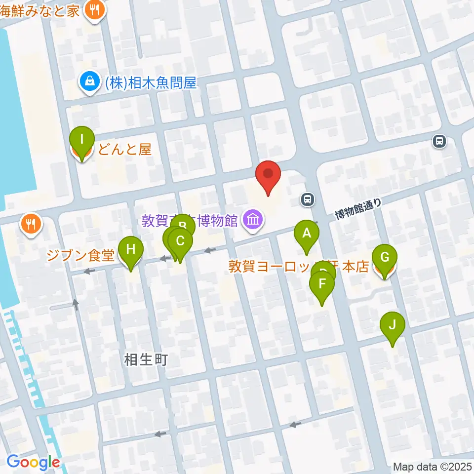 みなとつるが山車会館周辺のファミレス・ファーストフード一覧地図